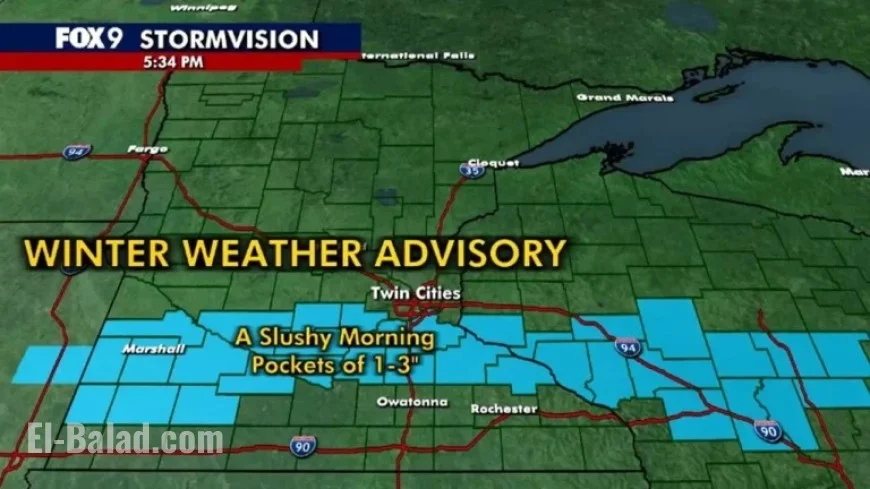 Minnesota Faces Slushy Tuesday Morning Under Winter Weather Advisory