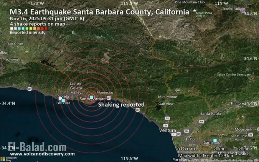 Possible Earthquake Hits Near Santa Barbara, California