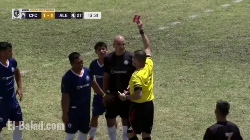 Santiago Silva Receives Red Card in Copa Potrero Match