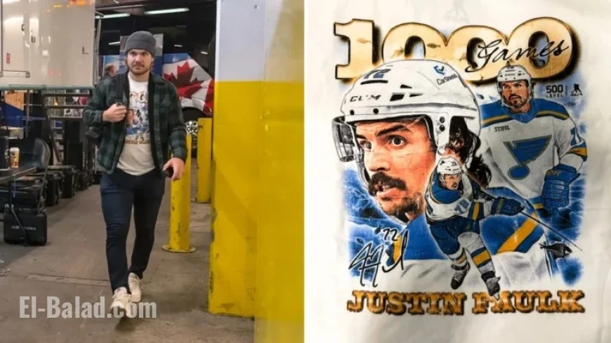 Blues Unveil Custom T-Shirts Honoring Faulk’s 1,000th NHL Game
