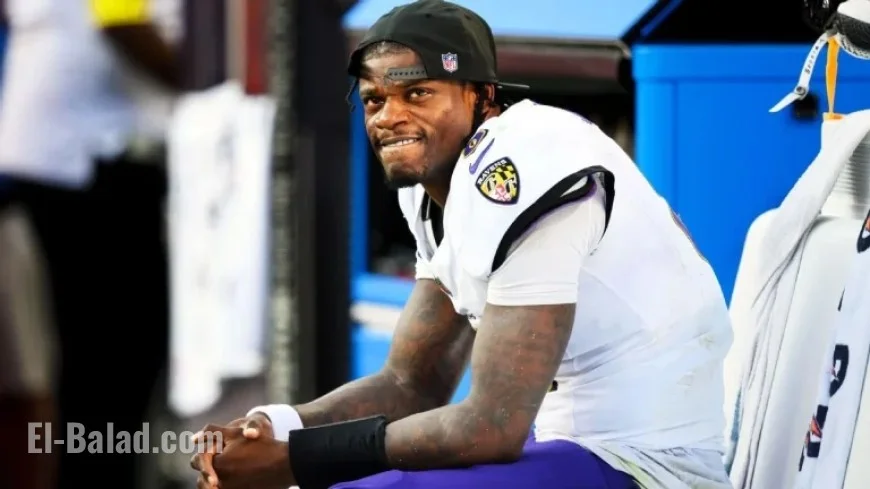 Ravens’ Lamar Jackson Sidelined from Practice Due to Ankle Injury
