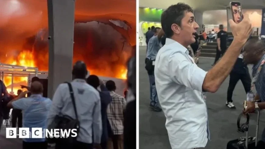 BBC Reports Massive Fire at COP30, Columns of Smoke Visible