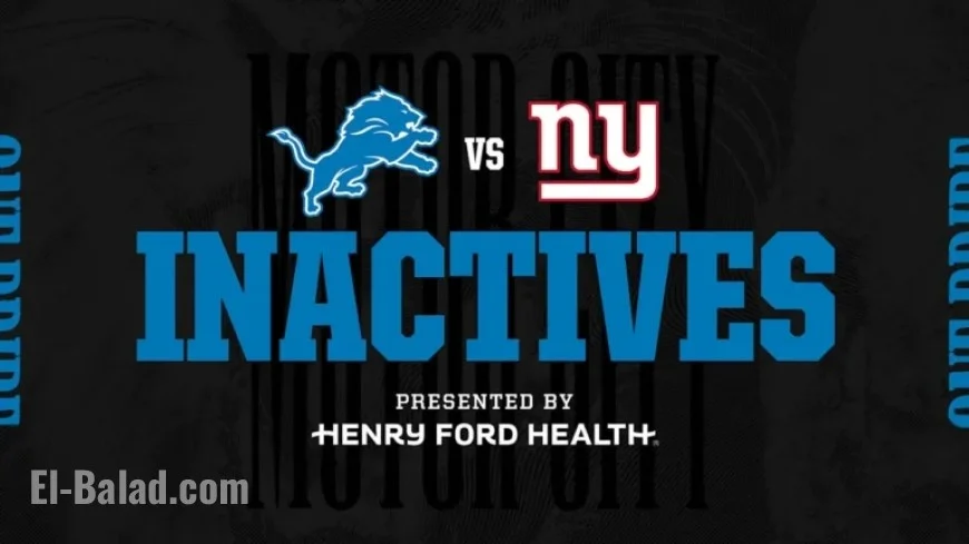 Lions vs. Giants: Key Inactives Announced