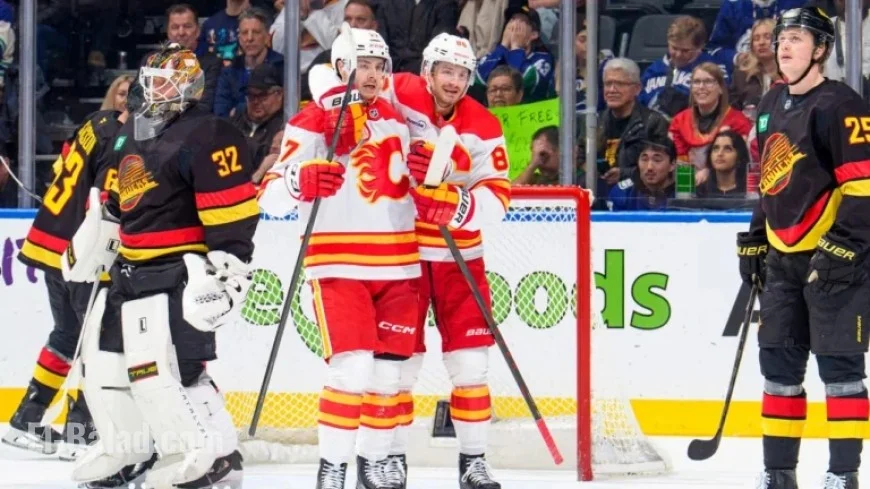 Flames Dominate Canucks with Five Unanswered Goals for Third Consecutive Win