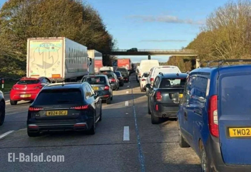 Lorry-Car Crash Causes 10-Mile Delays on Motorway