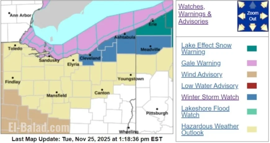 Winter Storm Watch to Impact Northeast Ohio Starting Thanksgiving Morning