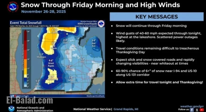 Blizzard Conditions and Heavy Snow to Hit Michigan Through Thanksgiving