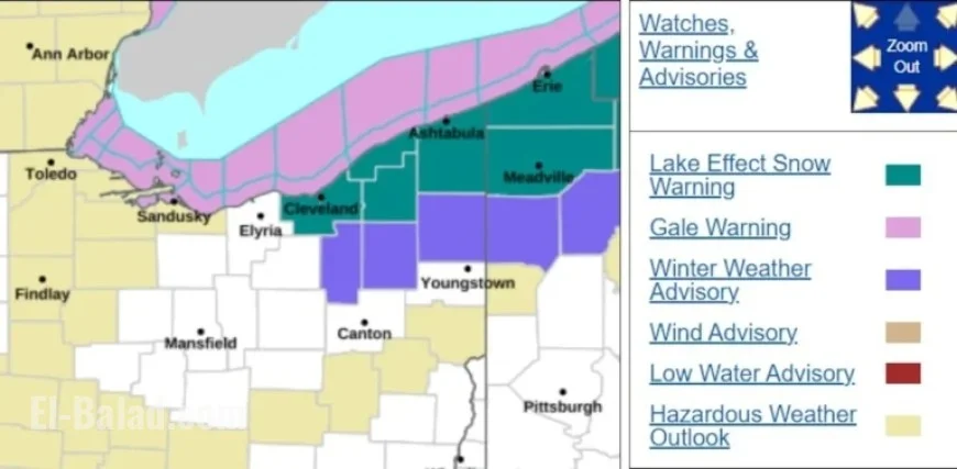 Lake-Effect Snow Disrupts Thanksgiving Travel in Northeast Ohio