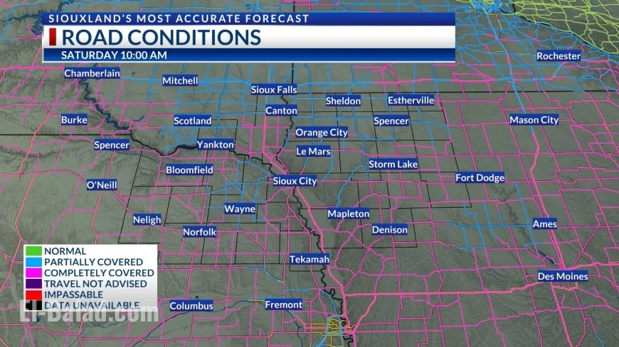 Iowa road conditions: Snow-covered highways, patchy ice, and reduced visibility as weekend storm moves in