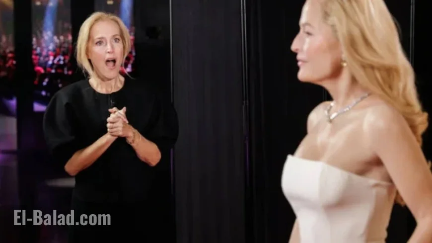 Gillian Anderson Unveils Her Wax Figure in Iconic Golden Globes Dress at Madame Tussauds