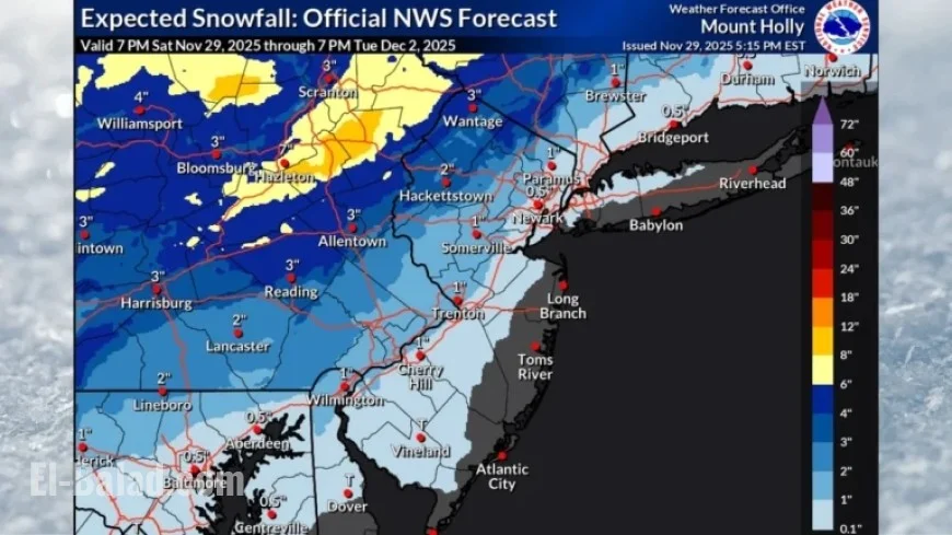 N.J. Weather Forecast: Up to 4 Inches of Snow Expected Tuesday