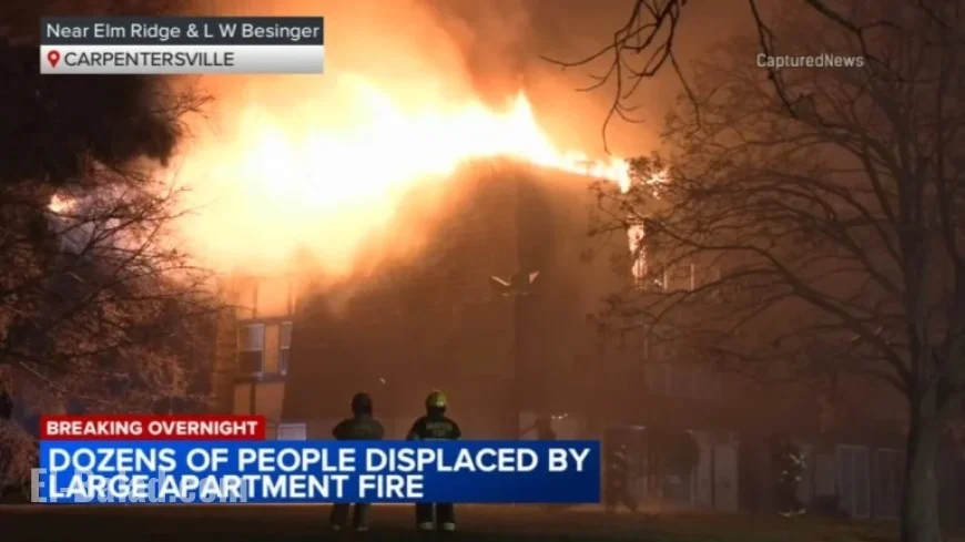 Large Fire Displaces Dozens at Carpentersville, Illinois Apartment Building