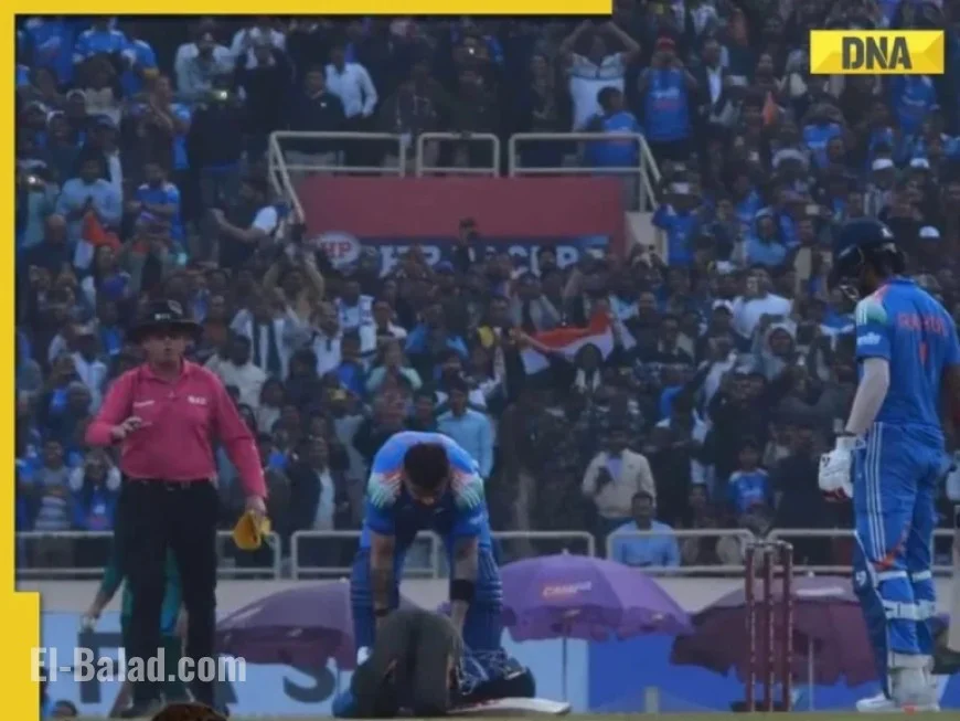 Fan Breaks Security to Honor Virat Kohli After His Century