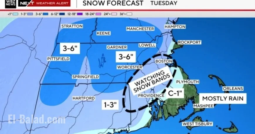 Massachusetts Faces Plowable Snow Tuesday: Maps Reveal Heaviest Areas