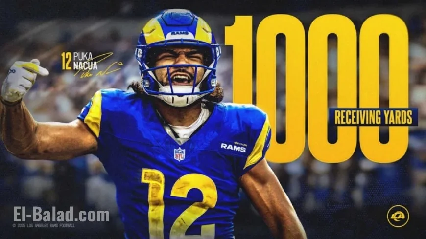 Puka Nacua Surpasses 1,000 Receiving Yards in the 2025 Season