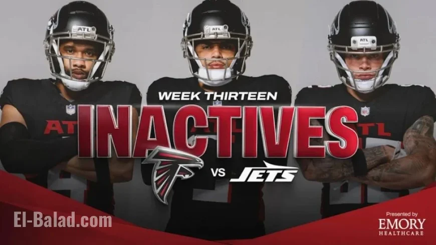 Atlanta Falcons Announce Inactive Players for Week 13 Against Jets