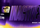 Week 13 2025: Vikings vs. Seahawks Inactive Players List