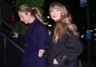 Taylor Swift Wears Luxe Louis Vuitton Coat and Leather Boots to Dinner with Este Haim
