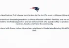 Patriots Address Brown University Events in Official Statement