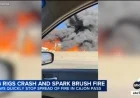 Fiery Devore Crash of Two Big Rigs Ignites Brush Fire, Shuts 15 Freeway