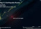 5.5 Magnitude Earthquake Hits Near Shikotan, Sakhalin Oblast, Russia