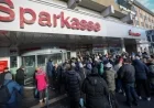 Crowds Surge to Bank as Customers Worry over Money, Gold, and Jewelry
