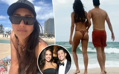 Jessica Alba Flaunts Thong Bikini in Romantic Beach Outing with Danny Ramirez