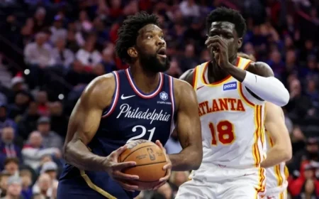 Joel Embiid Rejoins 76ers After Nine-Game Absence Due to Knee Soreness