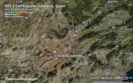 Possible Earthquake Shakes Near Elda, Valencia Moments Ago