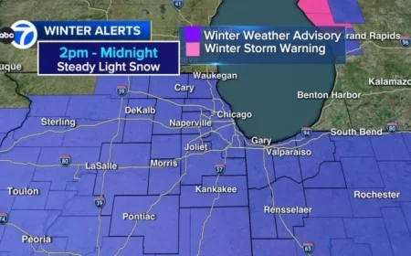 Chicago Weather: More Snow Monday; O’Hare, Midway Recover from Flight Cancellations