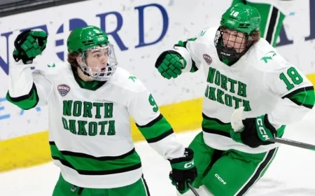 Zellers’ Overtime Goal Propels UND to Series Sweep Victory