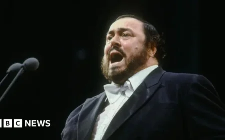 Italian Town’s Frozen Pavarotti Statue in Christmas Ice Rink Angers Widow