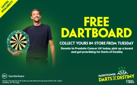 Paddy Power Offers Free Dartboard with PCUK Donation in UK & Ireland