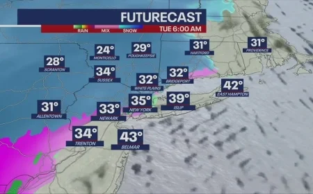 NYC weather: Winter storm brings rain to the city, plowable snow north and west — Hudson Valley and NW NJ favored for higher totals