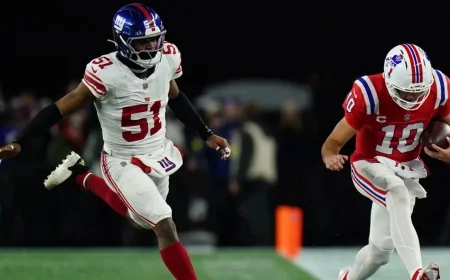 Giants’ Kicker Whiffs in Viral MNF Moment as Patriots Win 33–15; Jayden Daniels Nearing Return for Commanders