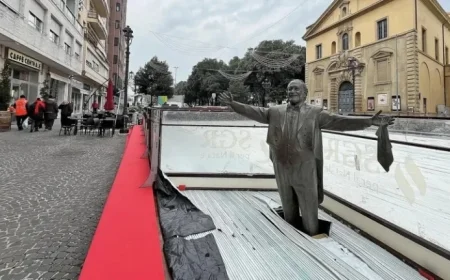 Outrage Erupts in Italy Over Pavarotti Statue Stuck in Skating Rink