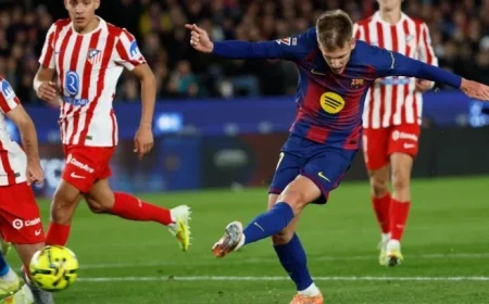 Dani Olmo Scores and Suffers Injury in Barcelona vs Atlético LaLiga Match