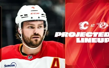 Flames vs. Predators: Projected Lineups Announced