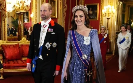 Princess of Wales Wows in Indian Circlet at German State Banquet