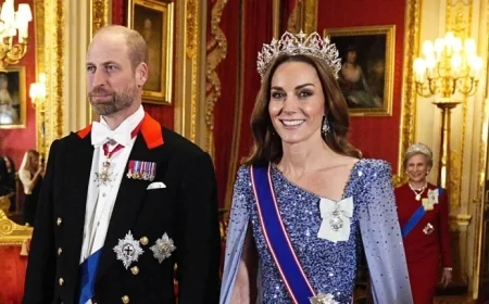 Princess Kate Stuns in Rare Ruby-Diamond Tiara at German State Banquet