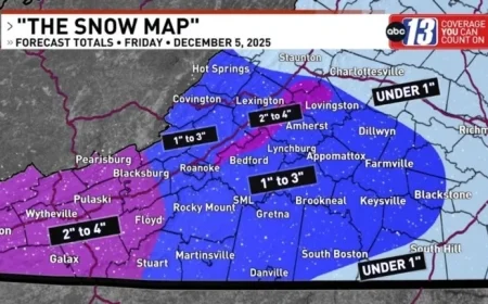 “Friday’s Snowfall Forecast Map”