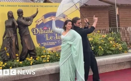 Statue of Bollywood Stars Shah Rukh Khan and Kajol Unveiled in London