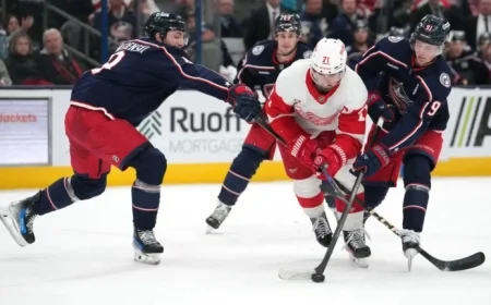U.S. Olympic Hopefuls Shine as Red Wings Face Blue Jackets