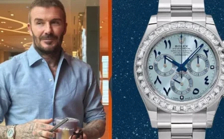 David Beckham Dons £250k Platinum Rolex, Crafted from Rare Metal