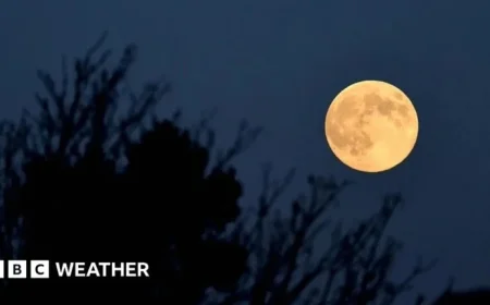 Supermoon Illuminates Night Sky with Stunning Halo