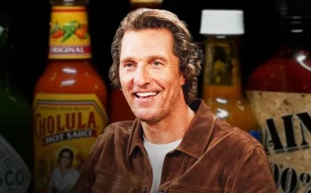 Matthew McConaughey Enjoys Spicy Wings with Signature Charm