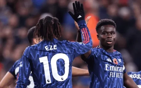 Saka, Eze, Timber Boost Team for Villa Match