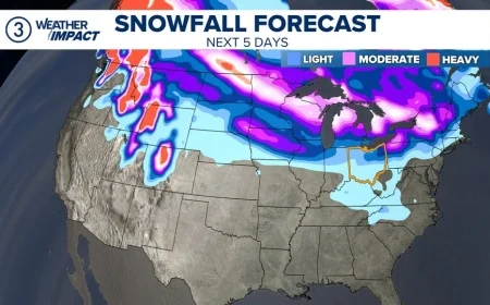 Winter storm snow forecast: heavy mountain totals in the Rockies, slick commutes from Mid-Atlantic to Northeast