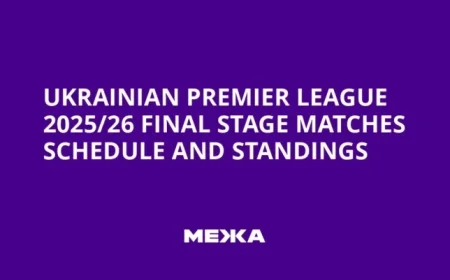 Ukrainian Premier League 2025/26: Final Stage Schedule and Standings