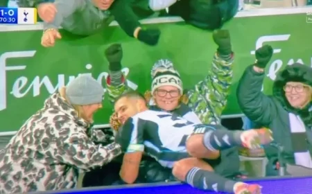 Newcastle Star Celebrates Goal by Embracing Disabled Fan in Stands